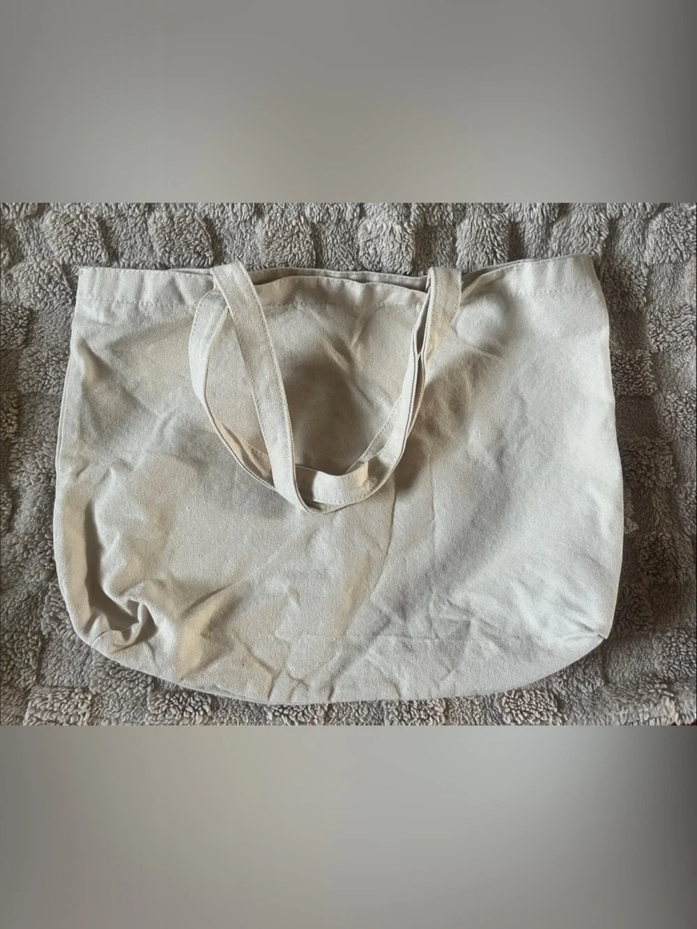 Canvas Tote with Yellow Kiss Emoji